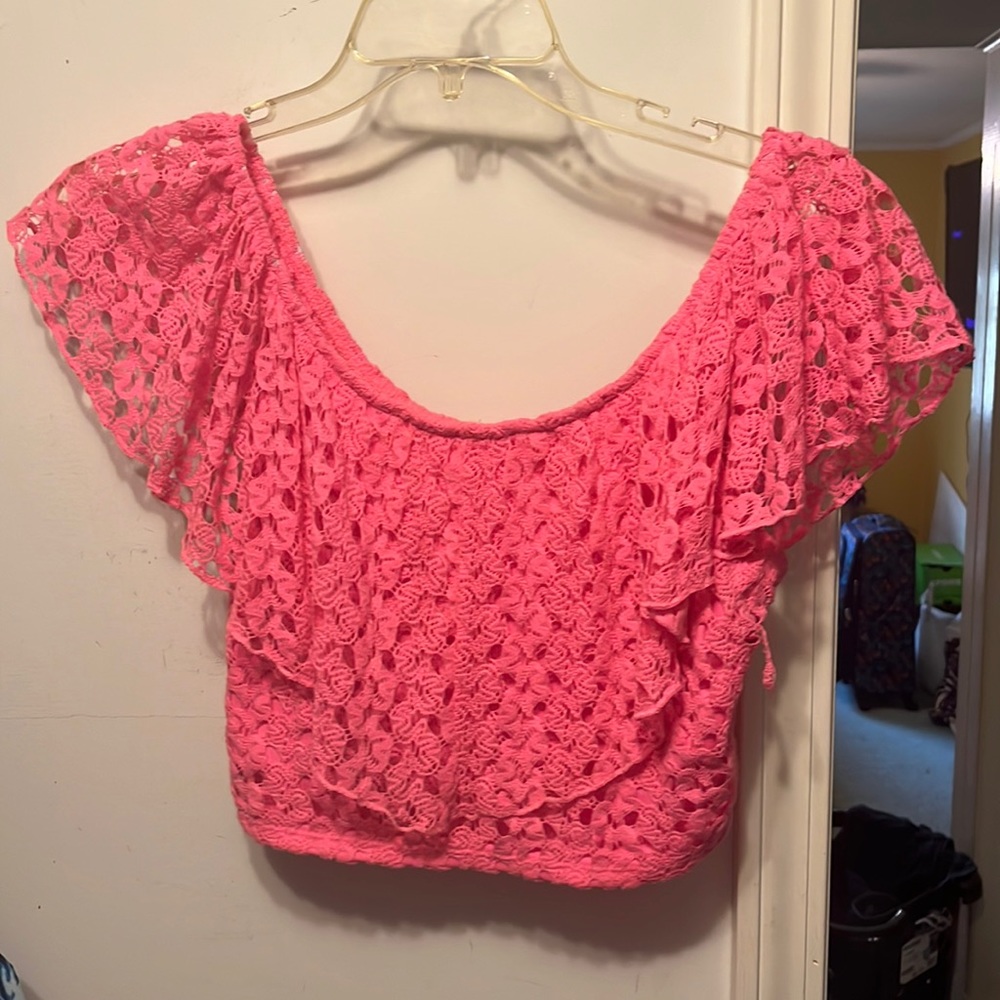 Charlotte Russe hot pink crop top size M